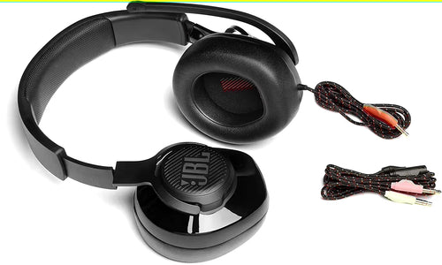 JBL Quantum 200 Wired Gaming Headphones – 50mm Drivers, Flip-Up Mic, Noise Isolation, Multi-Platform Compatible