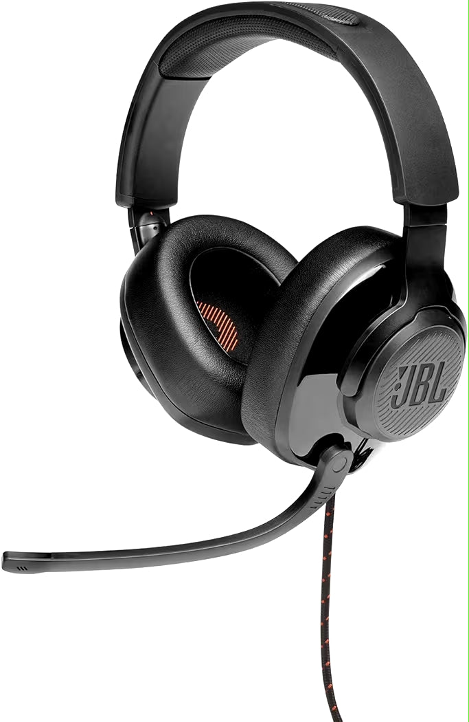 JBL Quantum 200 Wired Gaming Headphones – 50mm Drivers, Flip-Up Mic, Noise Isolation, Multi-Platform Compatible