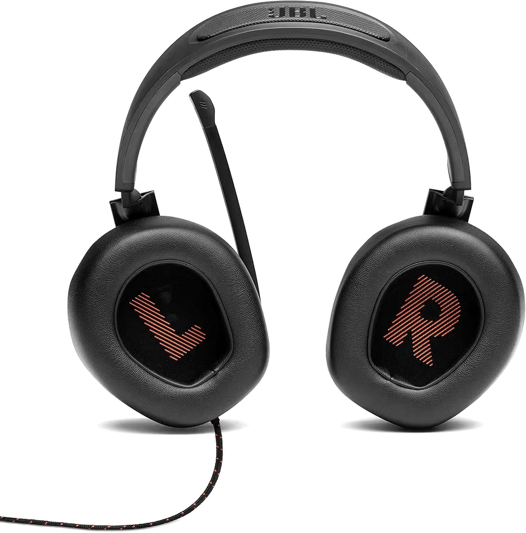 JBL Quantum 200 Wired Gaming Headphones – 50mm Drivers, Flip-Up Mic, Noise Isolation, Multi-Platform Compatible